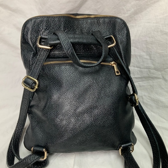Divina Firenze Black Leather Backpack - Picture 2 of 11